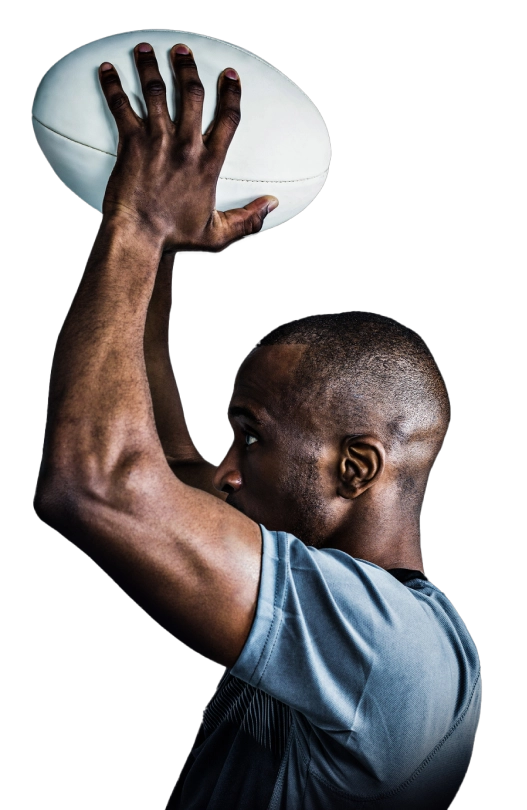 Rugby player banner